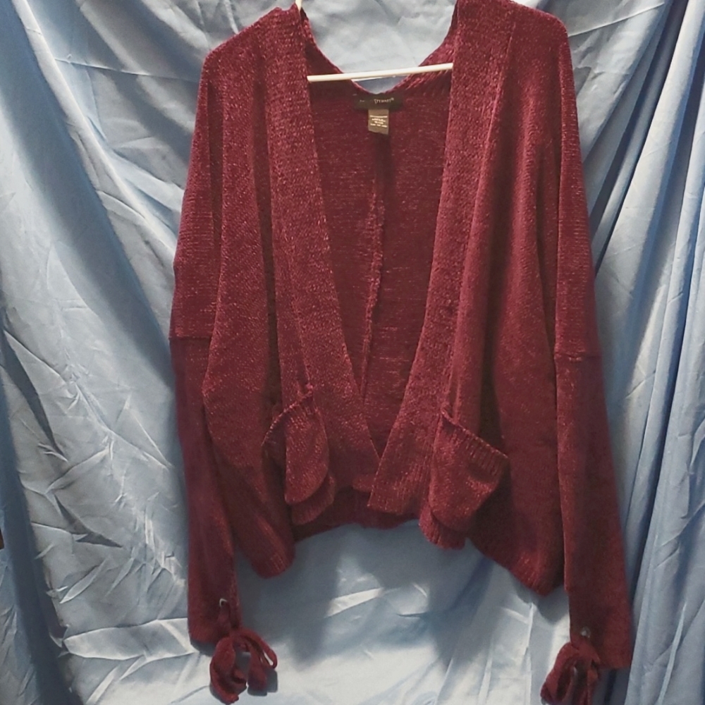 Short cashmere feel chenille cardigan
